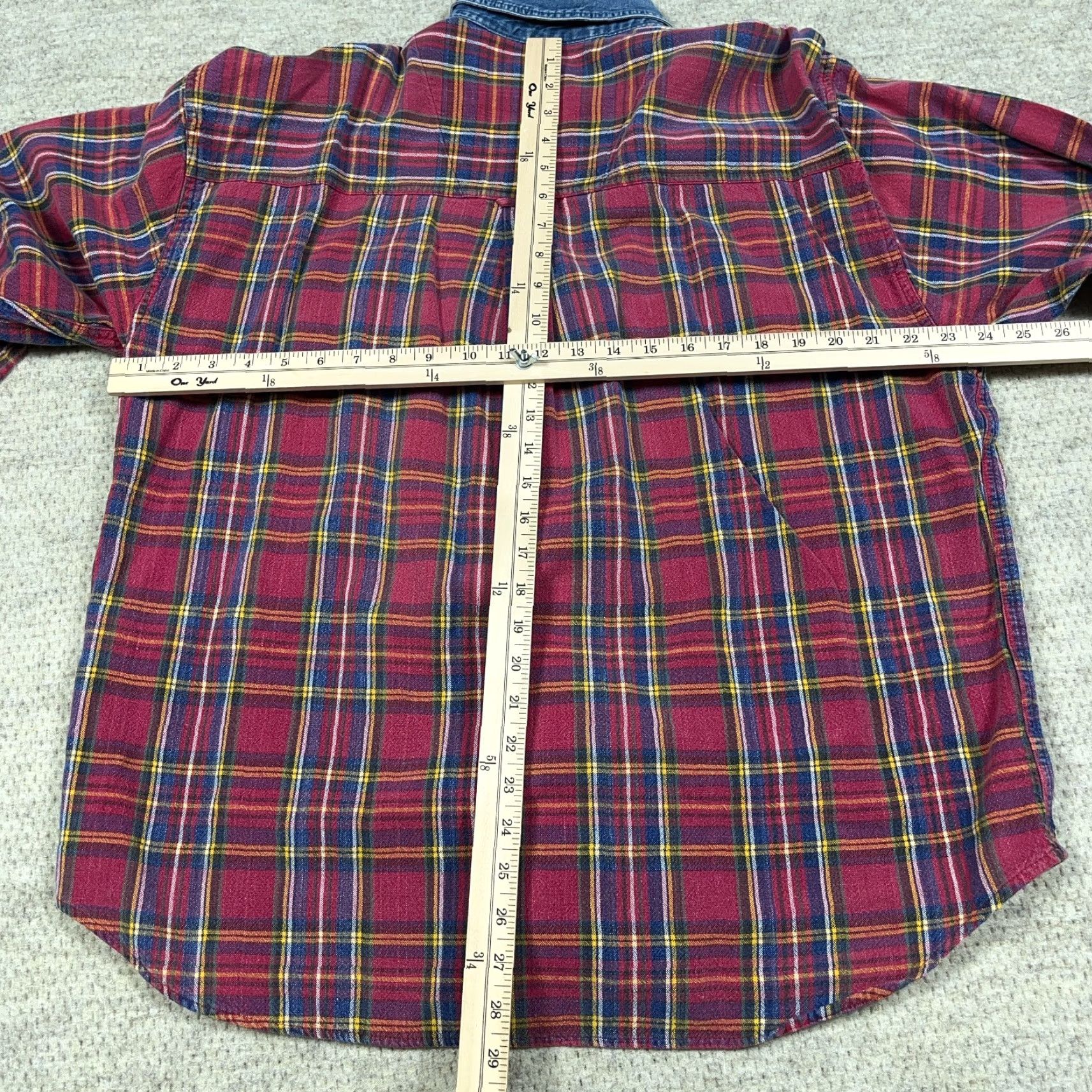 Faded Glory Vintage Faded Glory Shirt Men XL Red Tartan Plaid Oxford Cloth Denim Collar 90s Size US XL / EU 56 / 4 - 7 Thumbnail