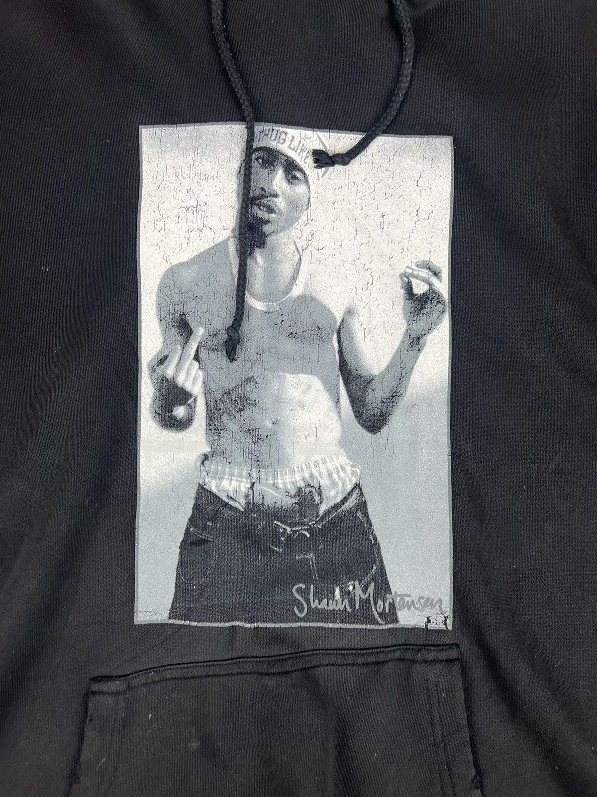 Band Tees Vintage 90's Tupaq Shakur Distressed Pullover Hoodie Size US XXL / EU 58 / 5 - 5 Thumbnail
