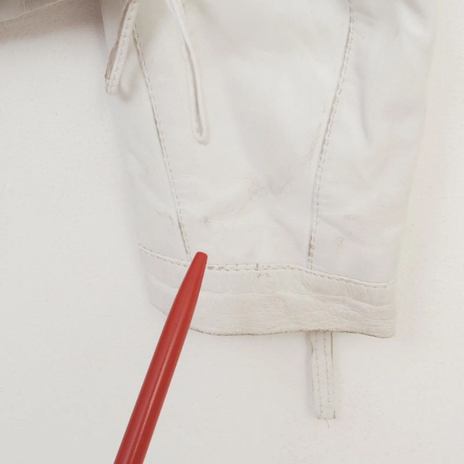 KARA Leather Jacket S Womens EU 36 Coat UK 8 White US 4 Biker Size S / US 4 / IT 40 - 2 Thumbnail