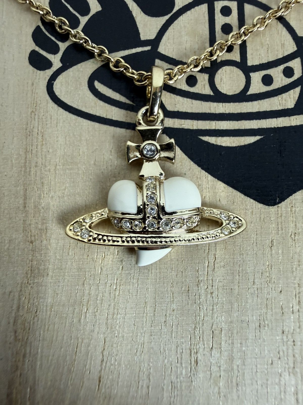 Vivienne Westwood Archive Diamante Heart & Stars Orb Necklace