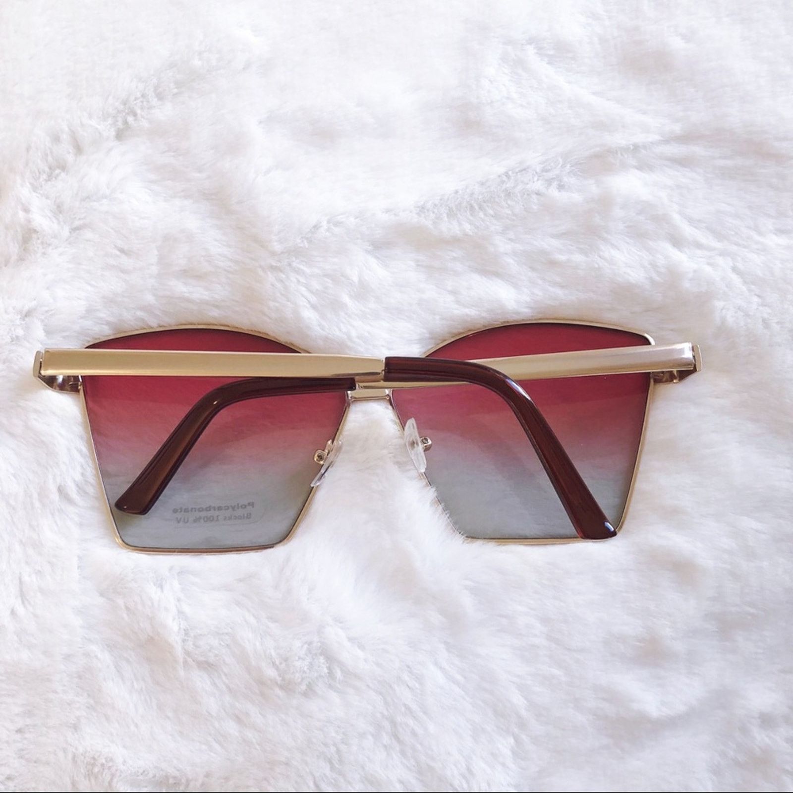 Other Aubrey Dark Pink Gradient Oversized Sunglasses Size ONE SIZE - 9 Thumbnail