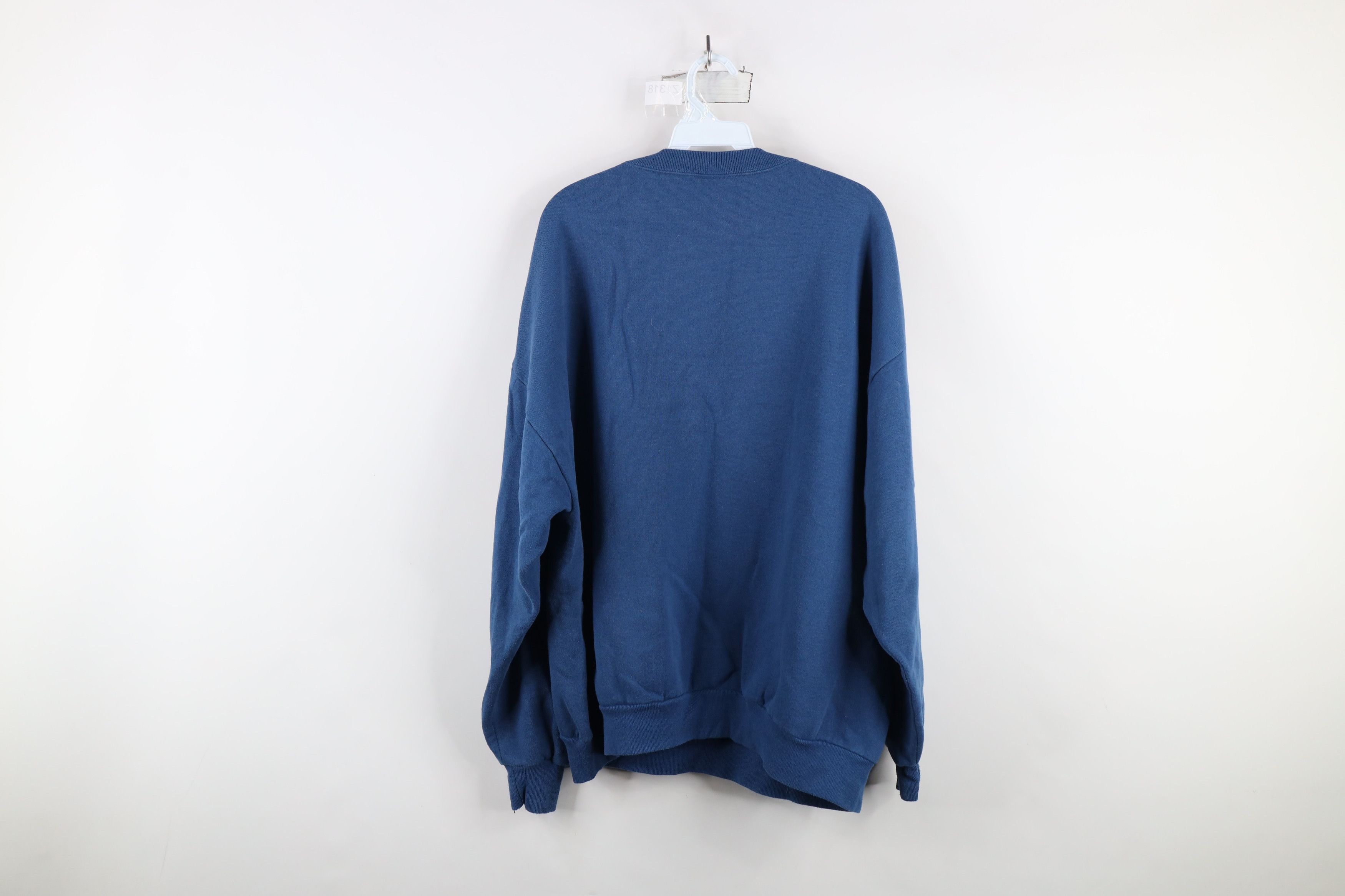 Vintage Vintage 90s Streetwear Fall Tree Leaves Sweatshirt Blue Size XXL / US 16-18 / IT 52-54 - 10 Thumbnail