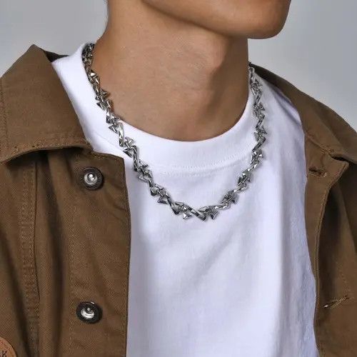 Jewelry Punk Letter Z Shaped Chain Necklaces Size ONE SIZE - 1 Thumbnail