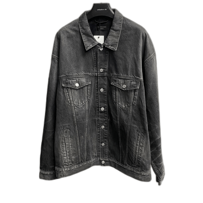 Balenciaga Balenciaga Black Gray Embroidered Denim Jacket-2506 Size US S / EU 44-46 / 1 - 1 Thumbnail