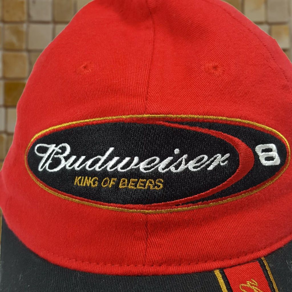 Chase Authentics VINTAGE Dale Earnhardt Jr Budweiser Racing Fitted NASCAR Cap Hat Red Men M 2 Tone Embroidered Retro 90s Sports Baseball Cap Size ONE SIZE - 1 Thumbnail
