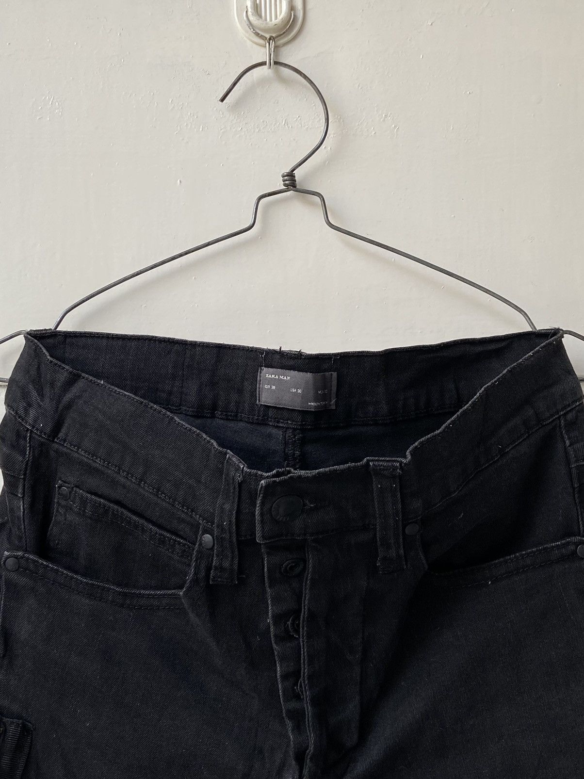 Zara ZARA MAN Black Buttonfly Zip Denim Size US 28 / EU 44 - 3 Thumbnail