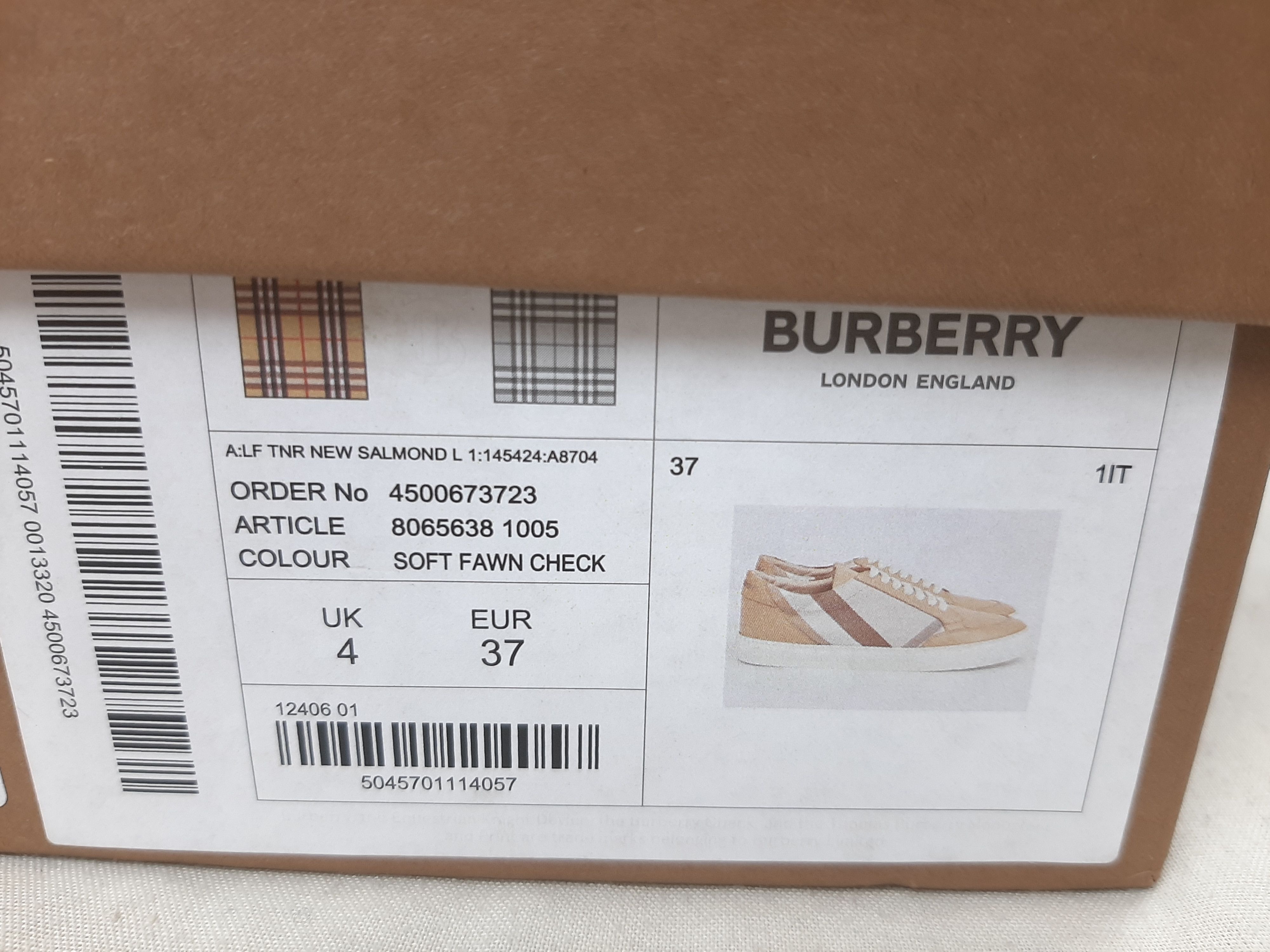 Burberry Burberry Salmond Check Sneakers Beige Women's US 7 EU 37 Size US 7 / IT 37 - 12 Thumbnail
