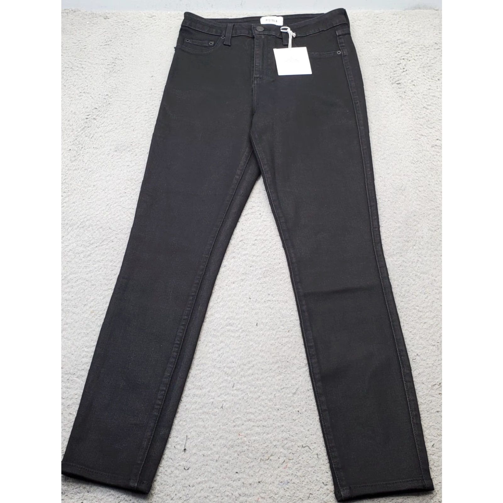 Pistola Pistola Jeans Womens 28 Black Denim Slim Fit Stretch 5-Pocket Design Skinny Leg Jeans Size 28" / US 6 / IT 42 - 2 Thumbnail