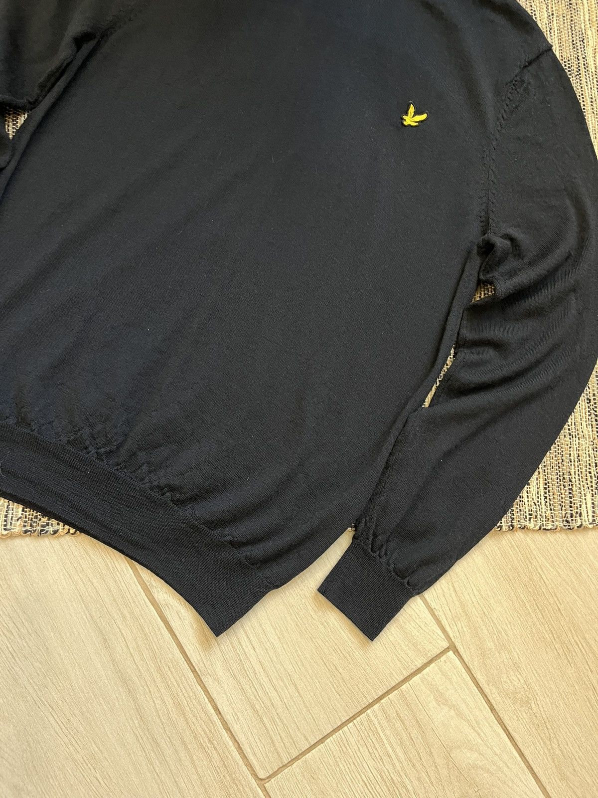 Lyle & Scott × Vintage Lyle Scott navy sweater cardigan minimalistic logo Size US XL / EU 56 / 4 - 4 Thumbnail