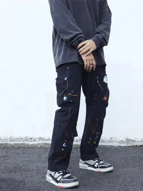 Vintage Splattered Paint Cargo Work Multi Pocket Pants Size US 28 / EU 44 - 1 Thumbnail