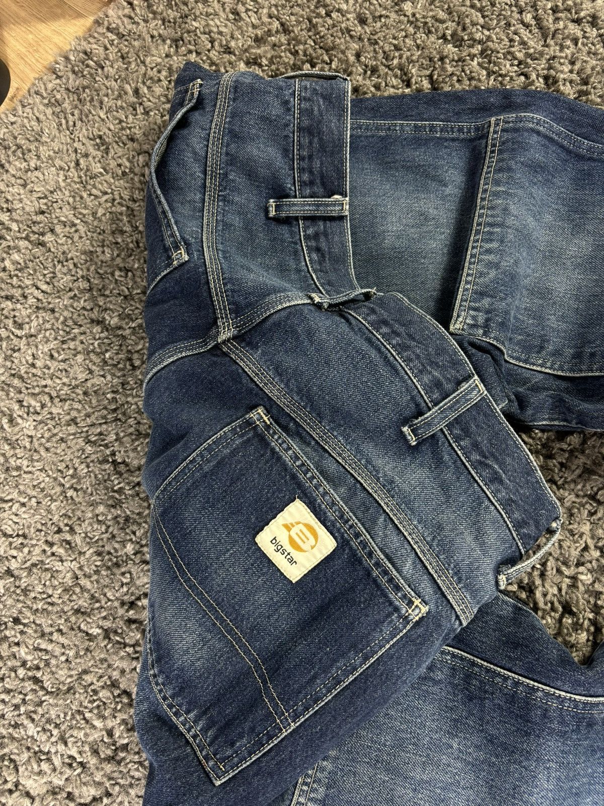 Big Star × Japanese Brand × Vintage Baggy Denim Big Star USA Pants Double Knee 90s Size US 34 / EU 50 - 10 Thumbnail