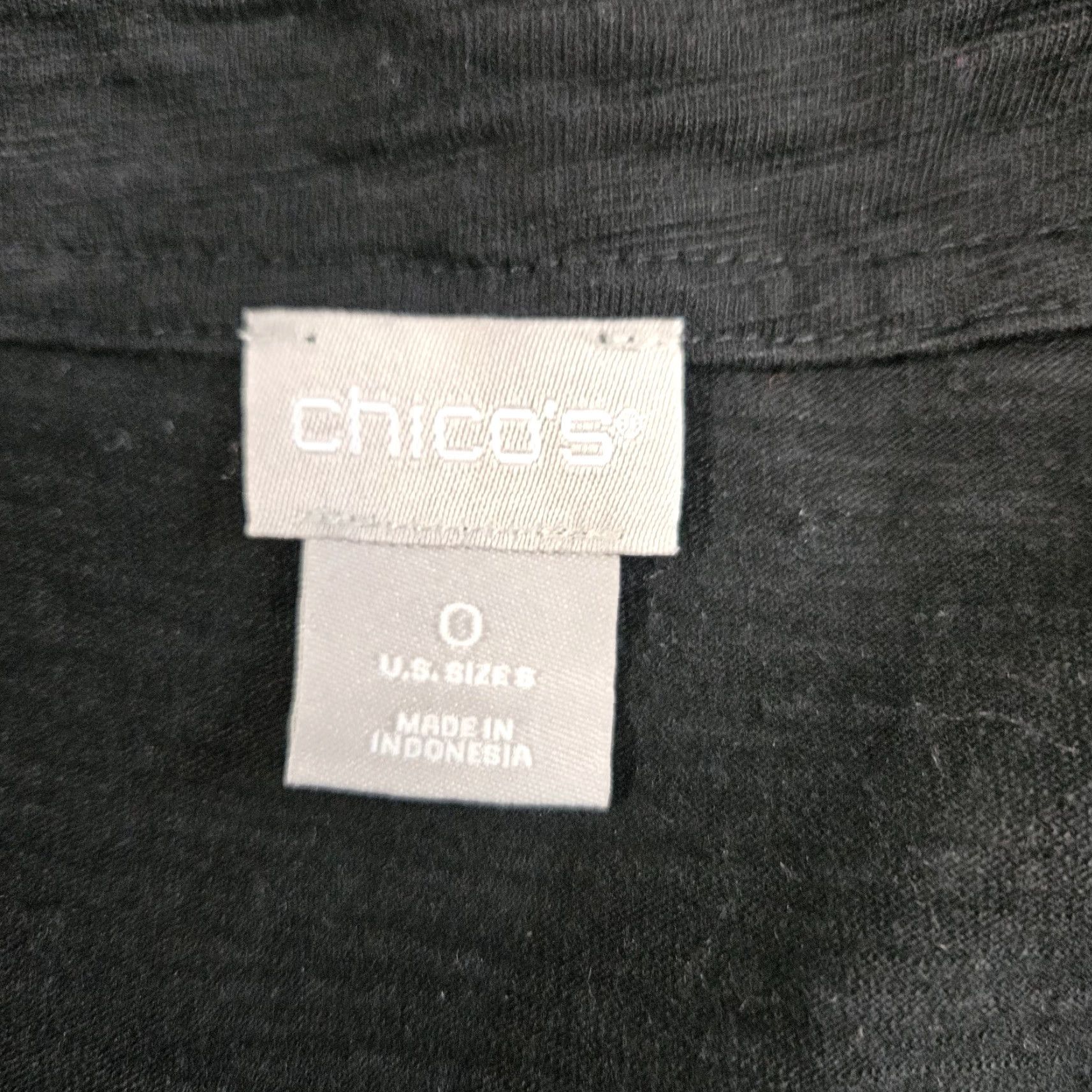 Vintage Chico's Women's Top Shirt XS/S Solid Black 3/4 Sleeve Cotton Blend Womens Size S / US 4 / IT 40 - 6 Thumbnail