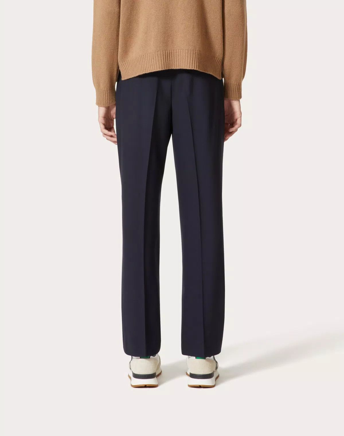 Valentino oc11z0625 Wool Trousers With Maison Valentino in Navy Blue Size US 34 / EU 50 - 4 Thumbnail