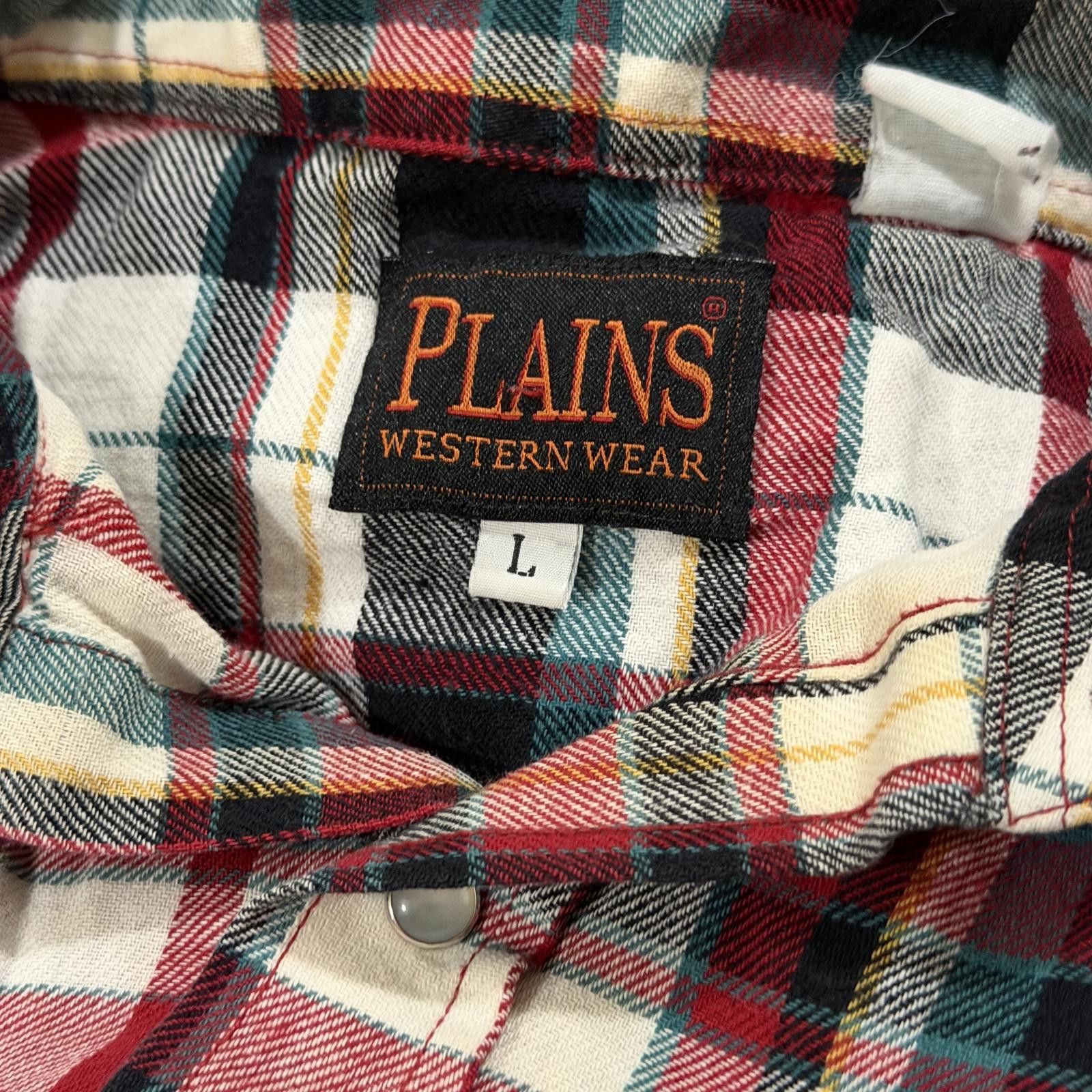 Other Vintage 90s Plains Western Cowboy Flannel Plaid Snap Shirt L Size US L / EU 52-54 / 3 - 3 Thumbnail