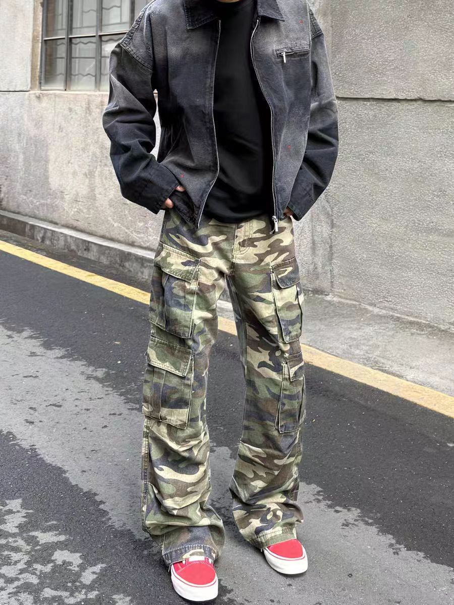 Japanese Brand × Vintage Washed camouflage baggy micro flare casual trousers Size US 30 / EU 46 - 2 Thumbnail
