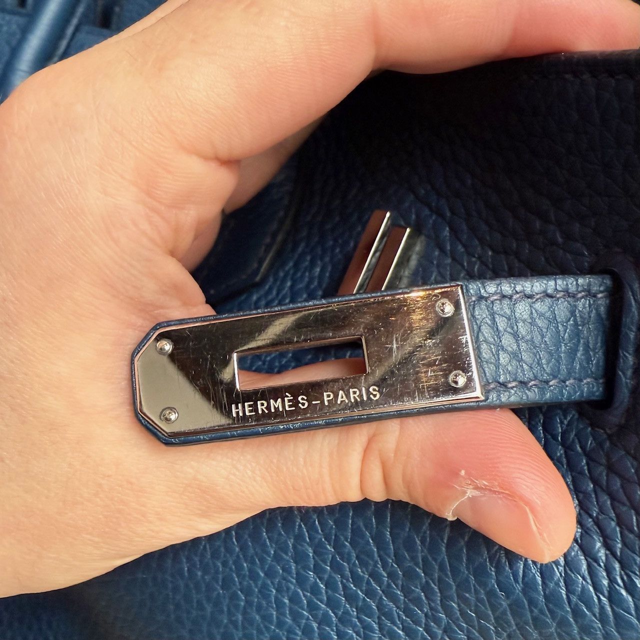 Hermes Hermès 2010 Bleu De Malte Clemence Leather Birkin 35 Bag Size ONE SIZE - 16 Thumbnail