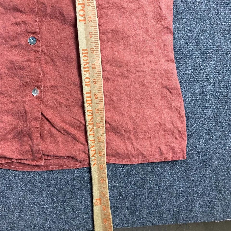 Other Woolrich Top Women's Medium Orange Button Up Short Sleeve Size M / US 6-8 / IT 42-44 - 5 Thumbnail