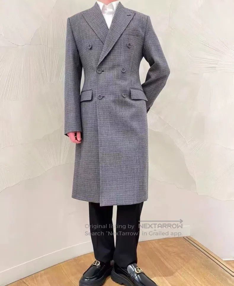 Dior Dior Gun Collar Double-breasted Herringbone Greatcoat Size US L / EU 52-54 / 3 - 9 Thumbnail