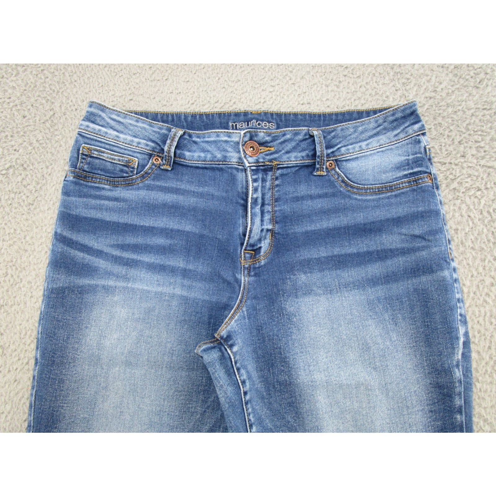 Vintage Maurice's Women's Denim Jeans Tapered Leg Stretch Blue Size L Short Regular Jeans Womens - Size 36" / US 14 / IT 50 - 3 Thumbnail