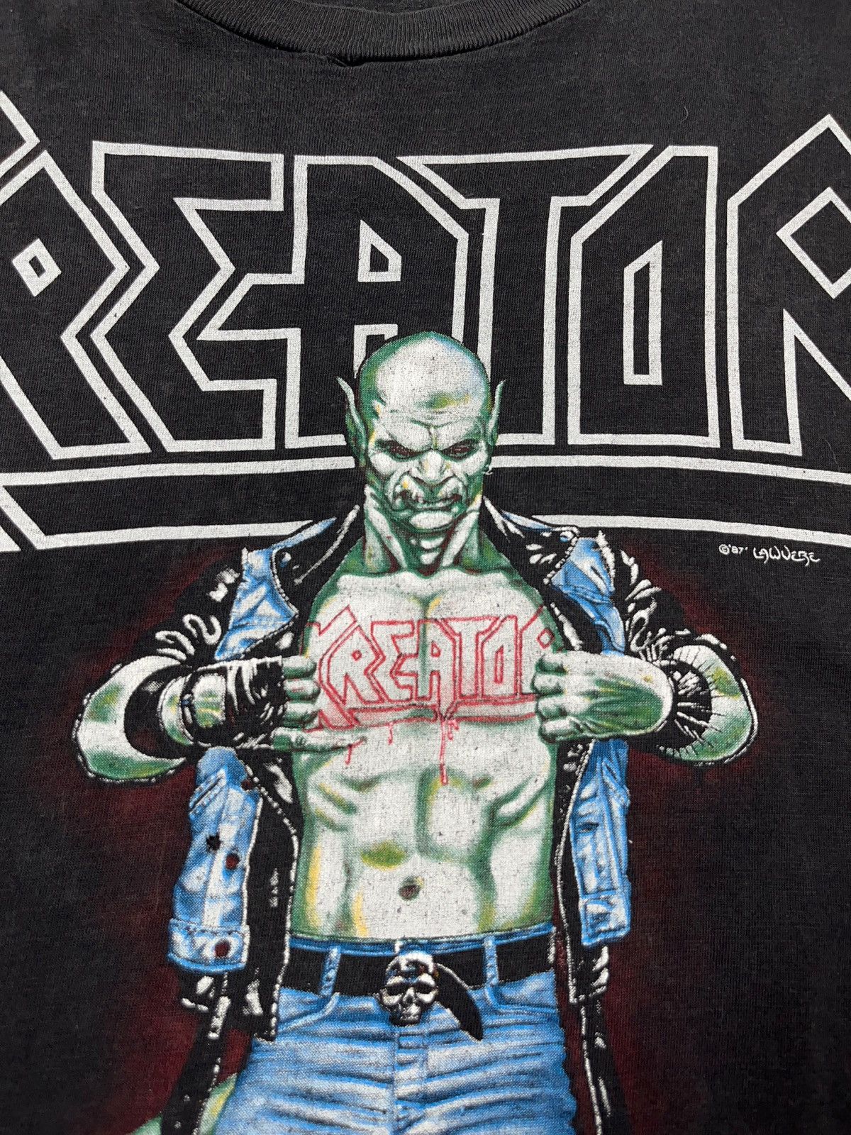 Band Tees Vintage 1987 Kreator Distressed T-shirt World Tour Sodom Size US XL / EU 56 / 4 - 6 Thumbnail
