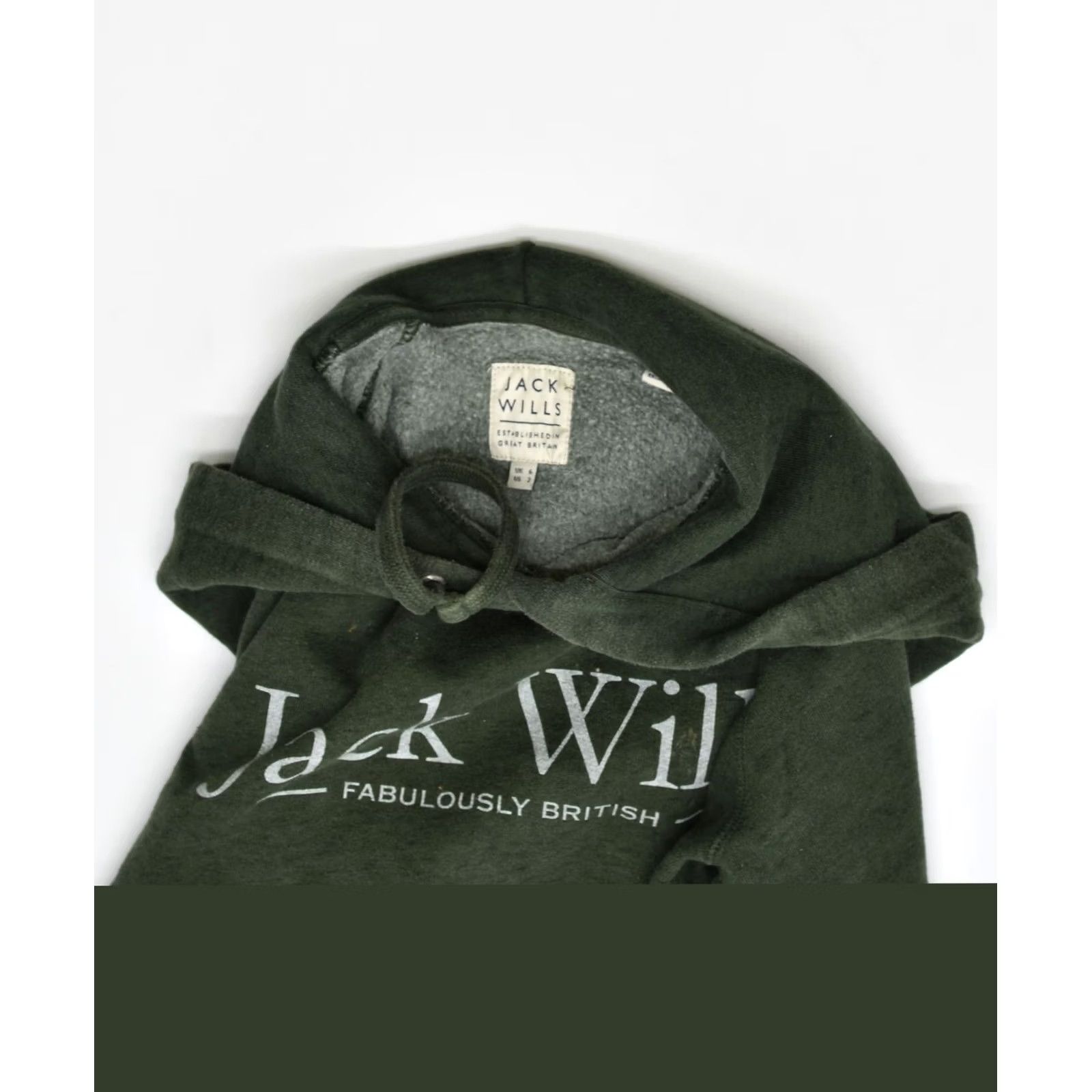 Jack Wills JACK WILLS Womens Green Cotton Graphic Hoodie Jumper UK 6 XS Size M / US 6-8 / IT 42-44 - 4 Thumbnail