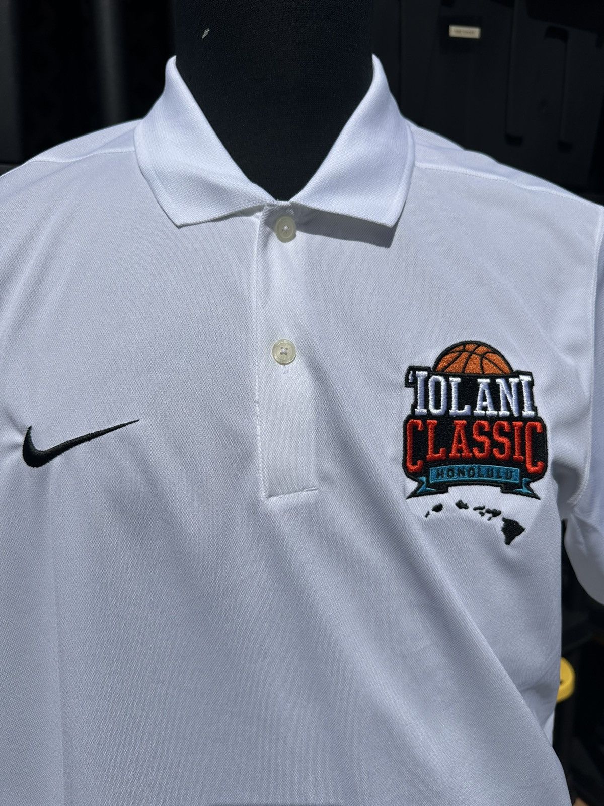 Nike Nike Iolani Classic Honolulu White Polo Shirt Men's Large Size US L / EU 52-54 / 3 - 3 Thumbnail