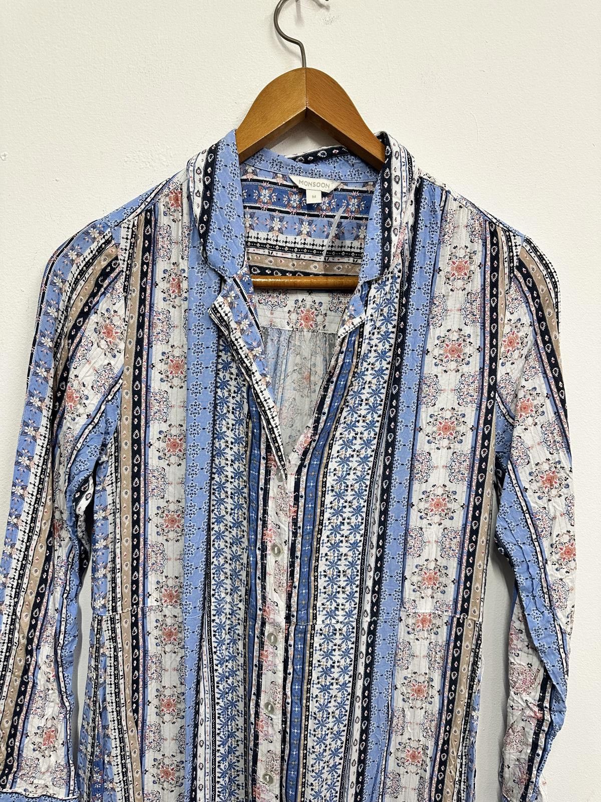 Other Monsoon Patterned Long Sleeve Button-Down Dress Size M / US 6-8 / IT 42-44 - 3 Thumbnail