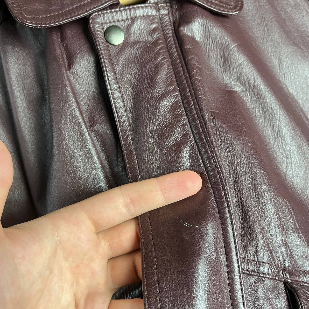Vintage Vintage St Michael Real Leather Biker Brown Bomber Jacket Size US M / EU 48-50 / 2 - 17 Thumbnail