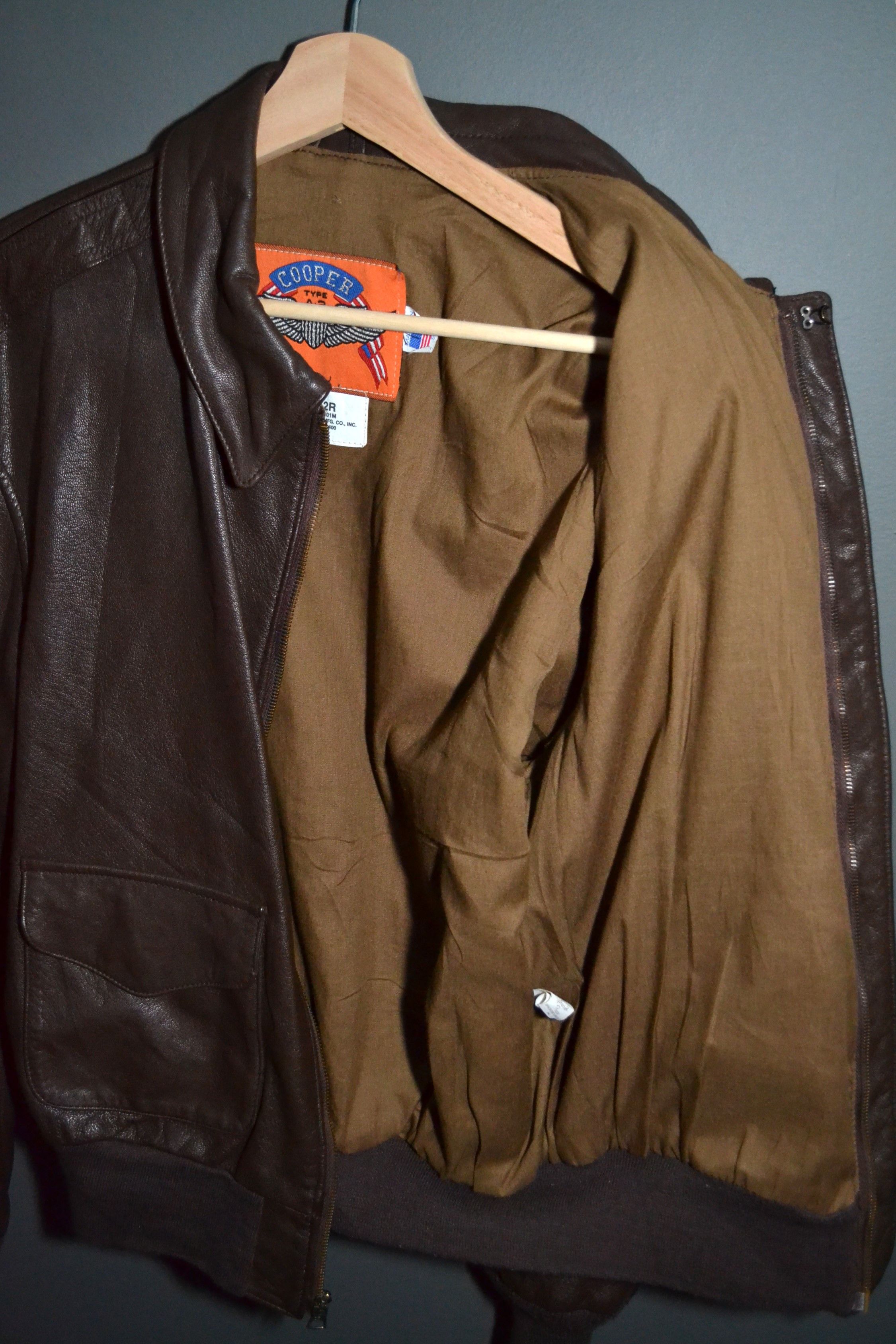 Cooper COOPER TYPE A-2 USAF USA Leather Bomber Flight Jacket 42R Size US L / EU 52-54 / 3 - 12 Thumbnail