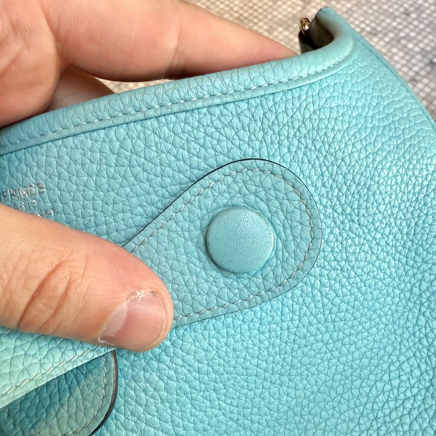Hermes Hermès 2015 Bleu Atoll Clemence Evelyne III Crossbody Bag Size ONE SIZE - 14 Thumbnail