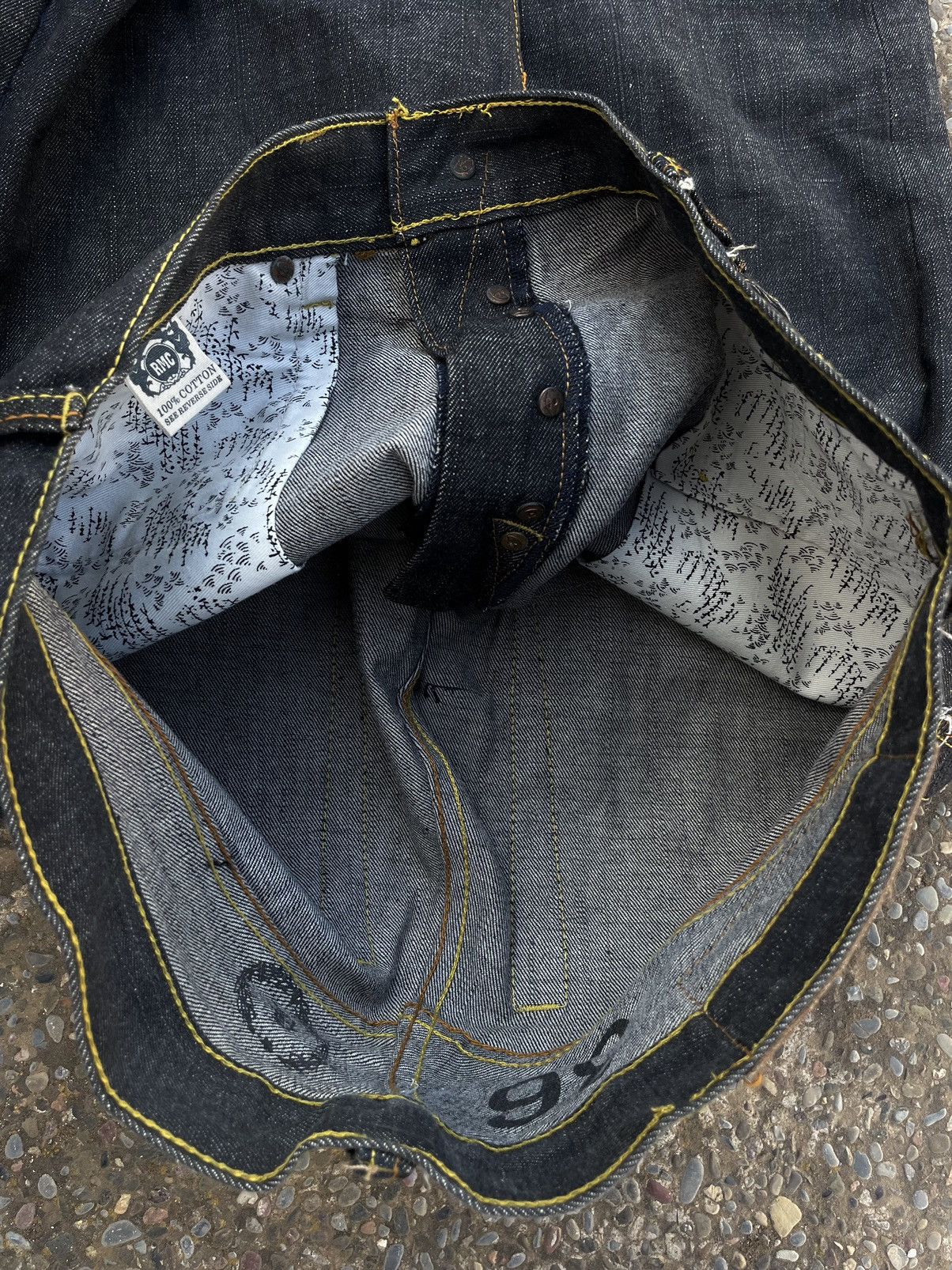 Evisu × Japanese Brand × RMC Jeans Red Monkey Company Distressed Raw Selvedge Denim Size US 36 / EU 52 - 9 Thumbnail