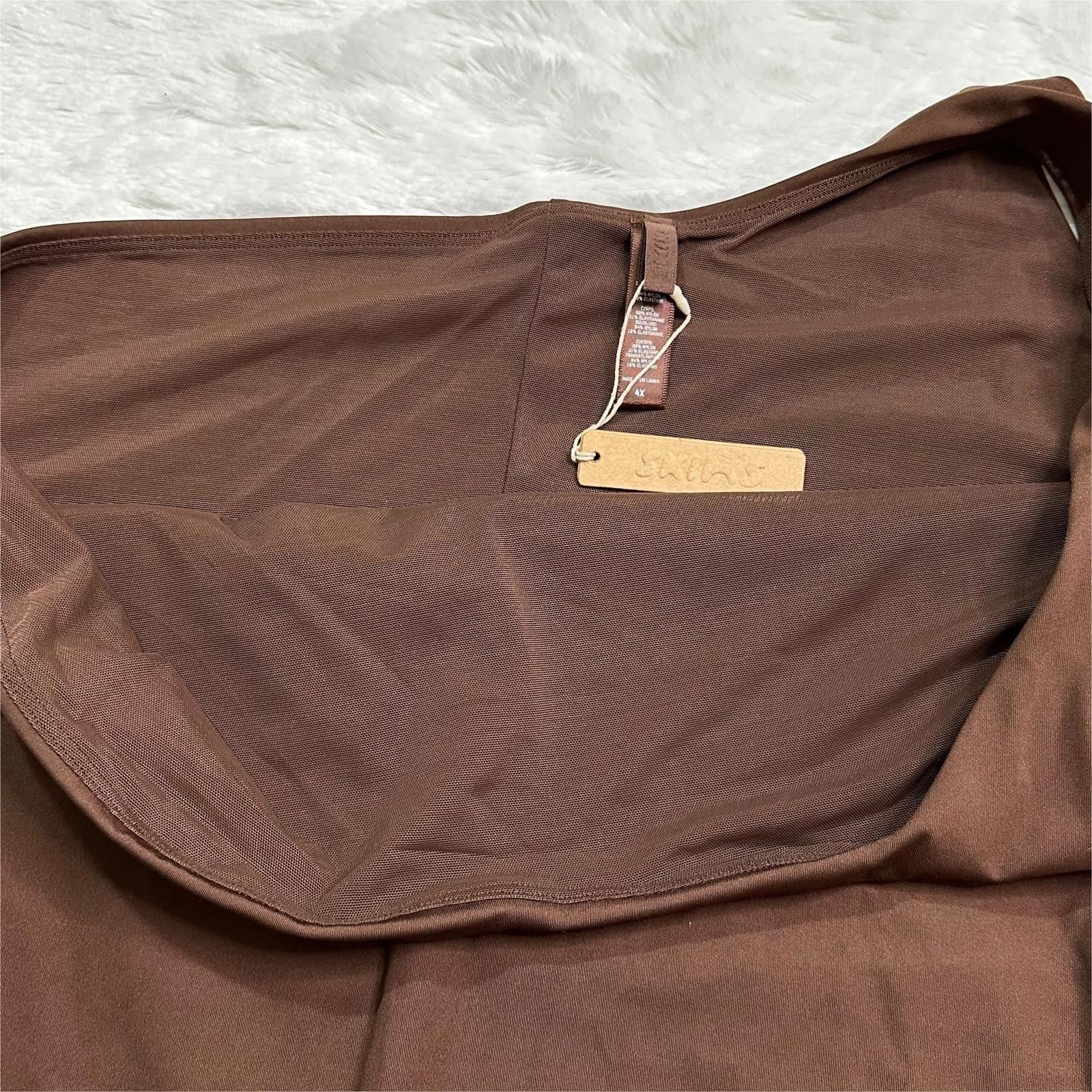 Kim Kardashian × SKIMS NWT Skims One Shoulder Catsuit Cocoa Women’s 4X Plus Size 42" / US 20 - 5 Thumbnail