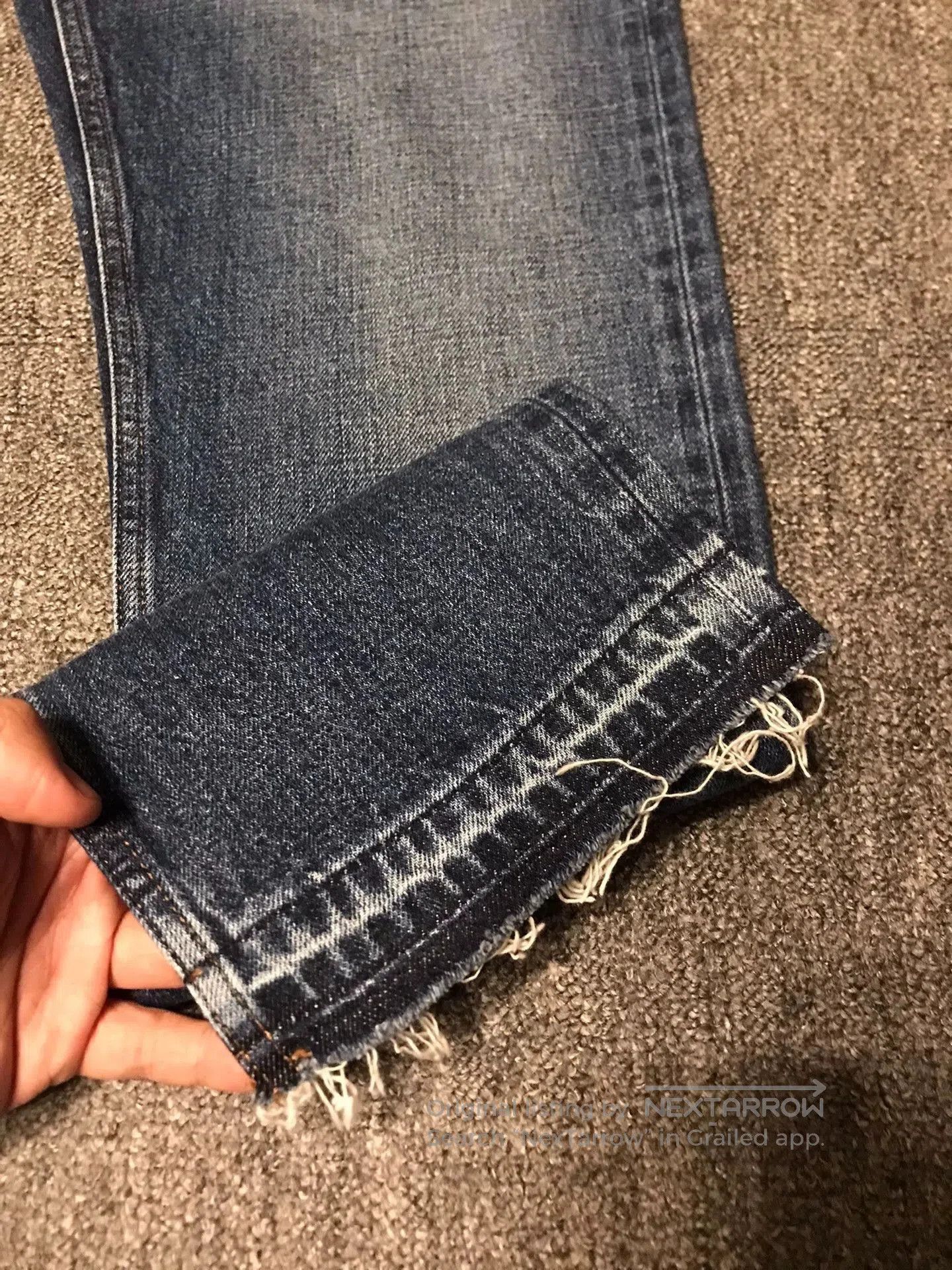 Alexander McQueen Blue Embroidered Denim Jeans with Fringe Hem. Size US 36 / EU 52 - 3 Thumbnail