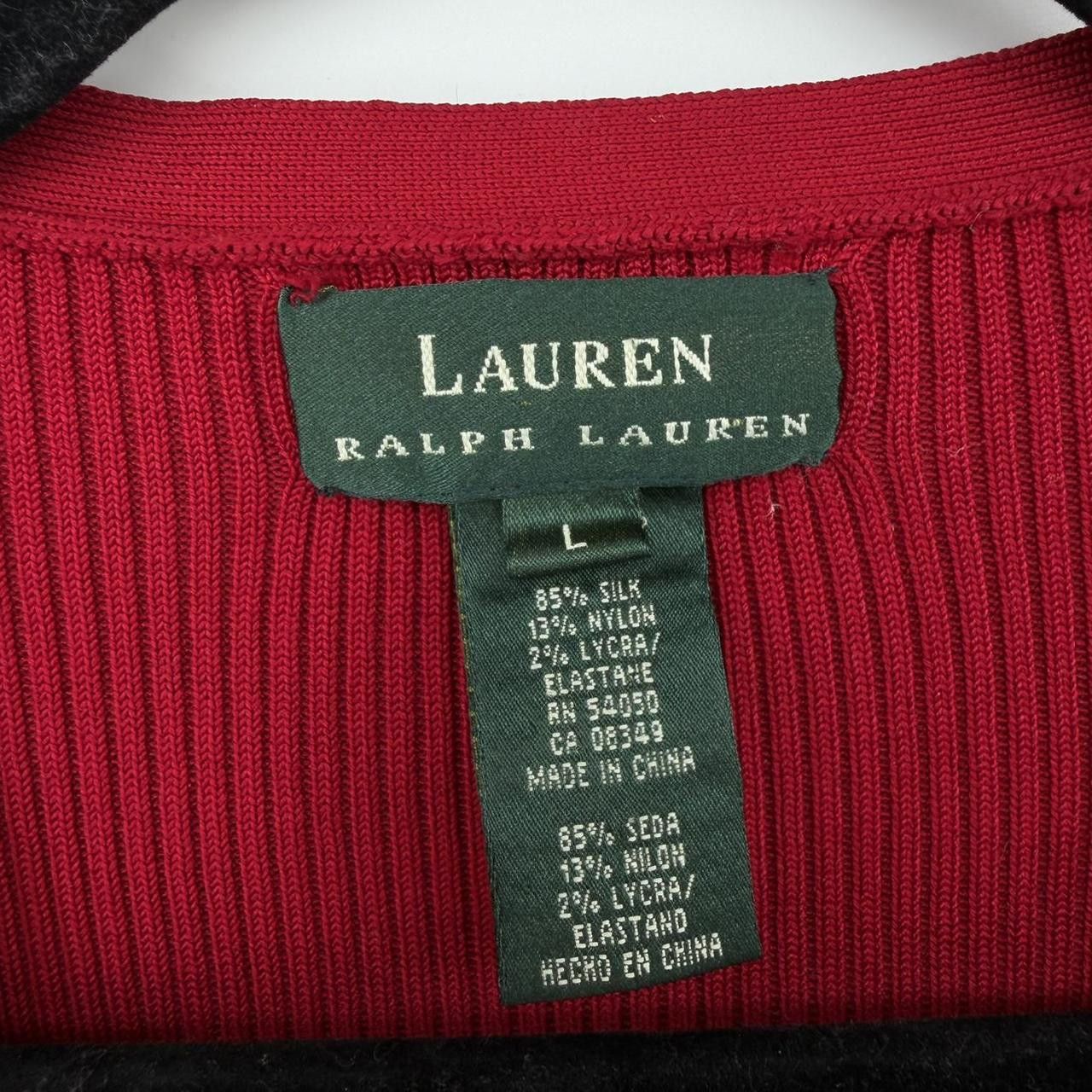 Polo Ralph Lauren Ralph Lauren red silk cardigan with gold buttons. Size L Size L / US 10 / IT 46 - 2 Thumbnail