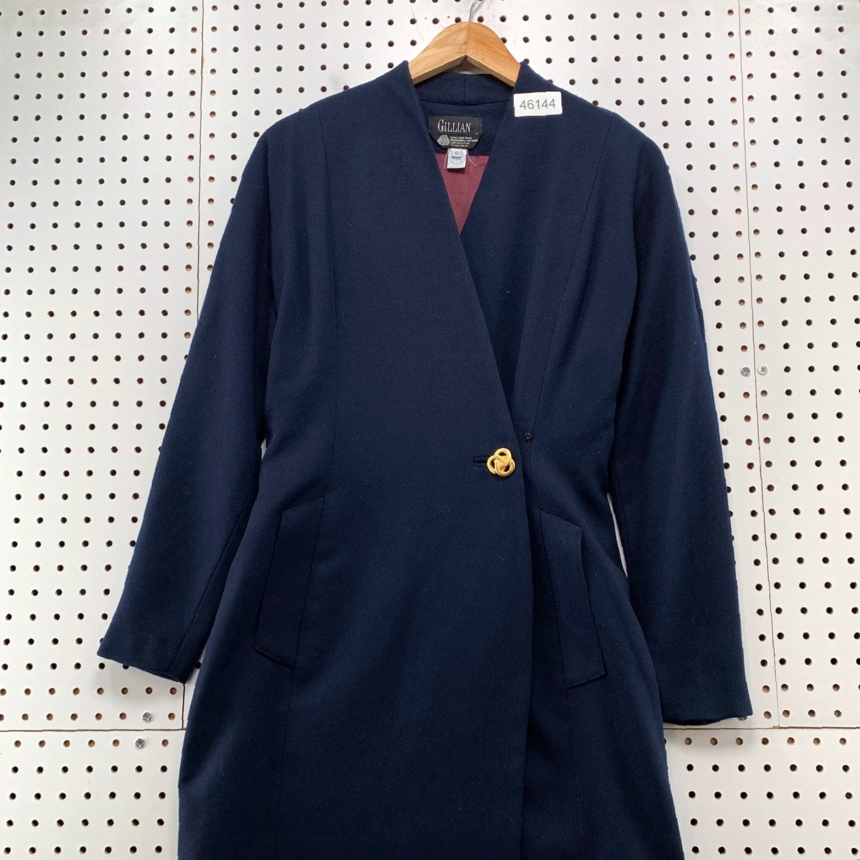 Vintage VINTAGE Gillian Blazer Coat Wool Dress Womens Size 6 Navy Blue Gold Button ILGWU Blazer Jacket Size M / US 6-8 / IT 42-44 - 3 Thumbnail