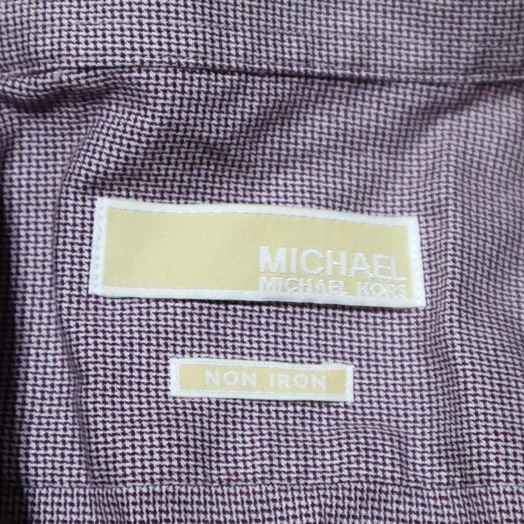 Michael Kors Michael Kors Purple Button-Down Dress Shirt Long Sleeve Men Size 17 34/35 Size 46R - 3 Thumbnail