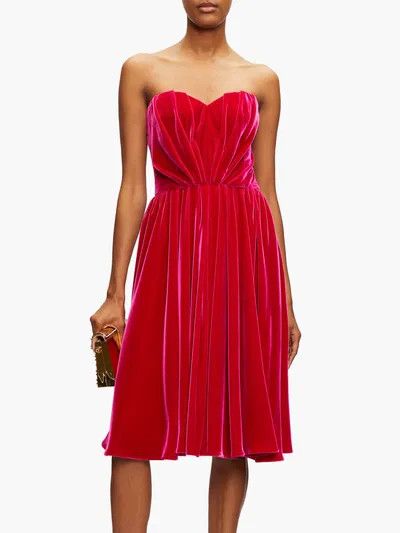 Dolce & Gabbana o1y0825 Velvet Mini Dress in Fuchsia Size M / US 6-8 / IT 42-44 - 4 Thumbnail