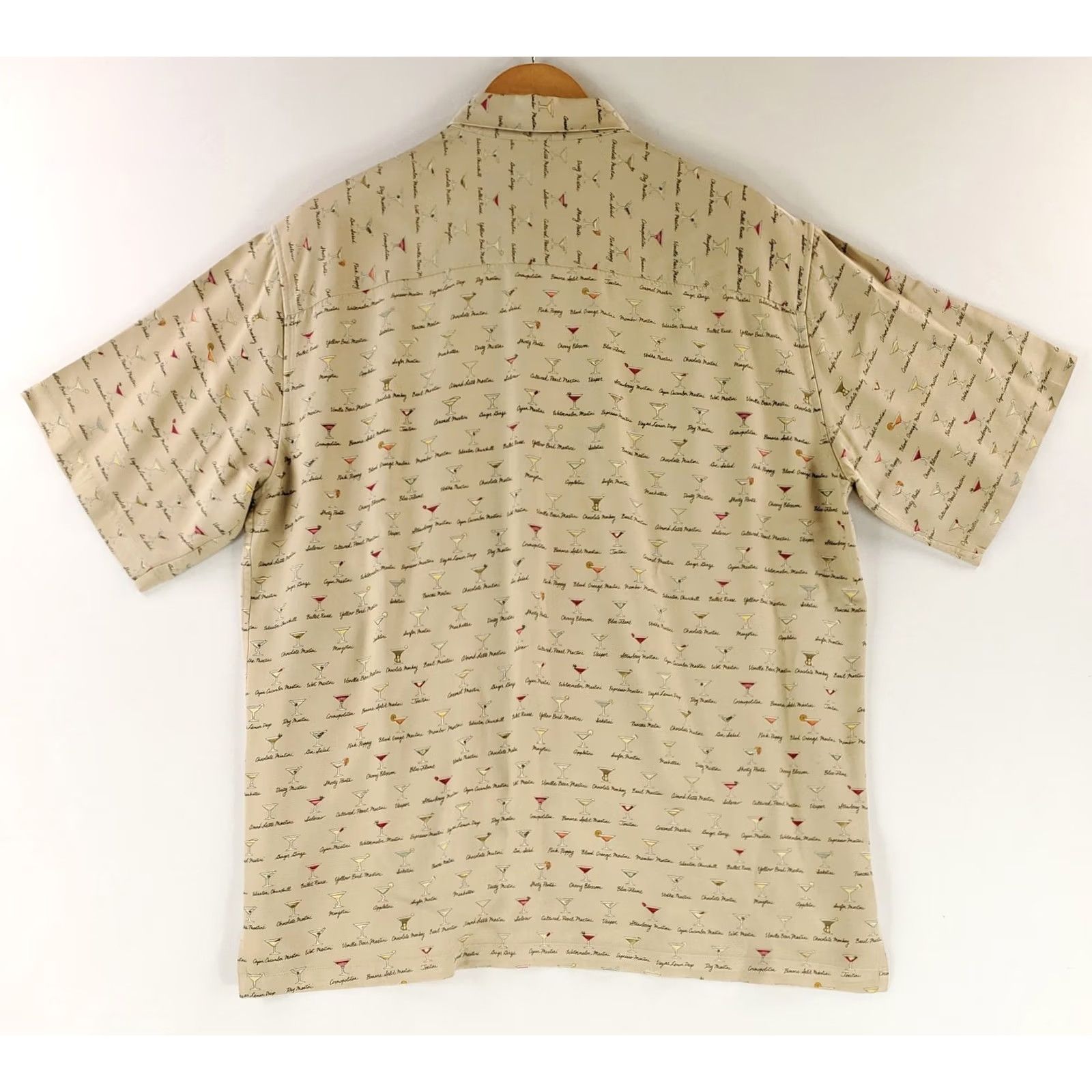 Tori Richard Tori Richard Shirt 100% Silk Cocktails Martinis Short Sleeve Mens L Tan Brown Silk Size US L / EU 52-54 / 3 - 4 Thumbnail