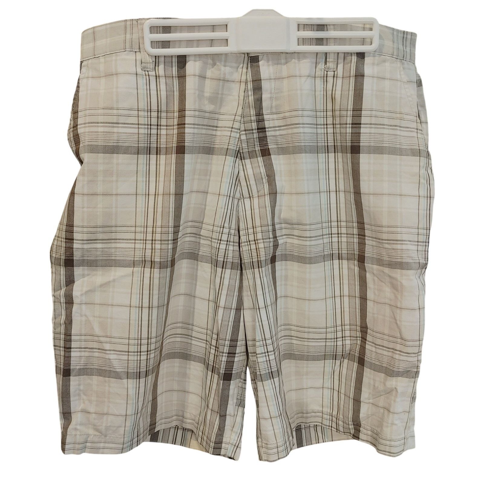 Burnside Burnside Men's 34 Beige/Brown Plaid Knee Length Shorts Size US 34 / EU 50 - 1 Thumbnail