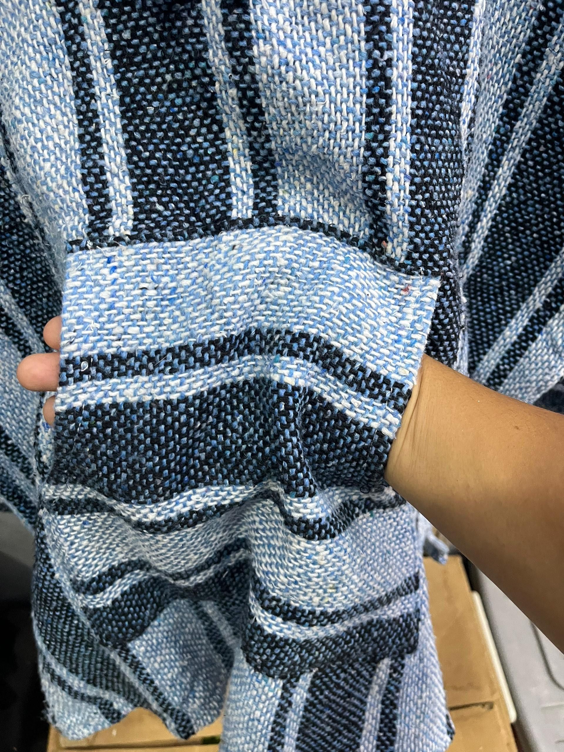 Mexican Threads Vintage Vel-Mex Baja Hoodie Blue Stripe XL Mexico Size US XL / EU 56 / 4 - 4 Thumbnail