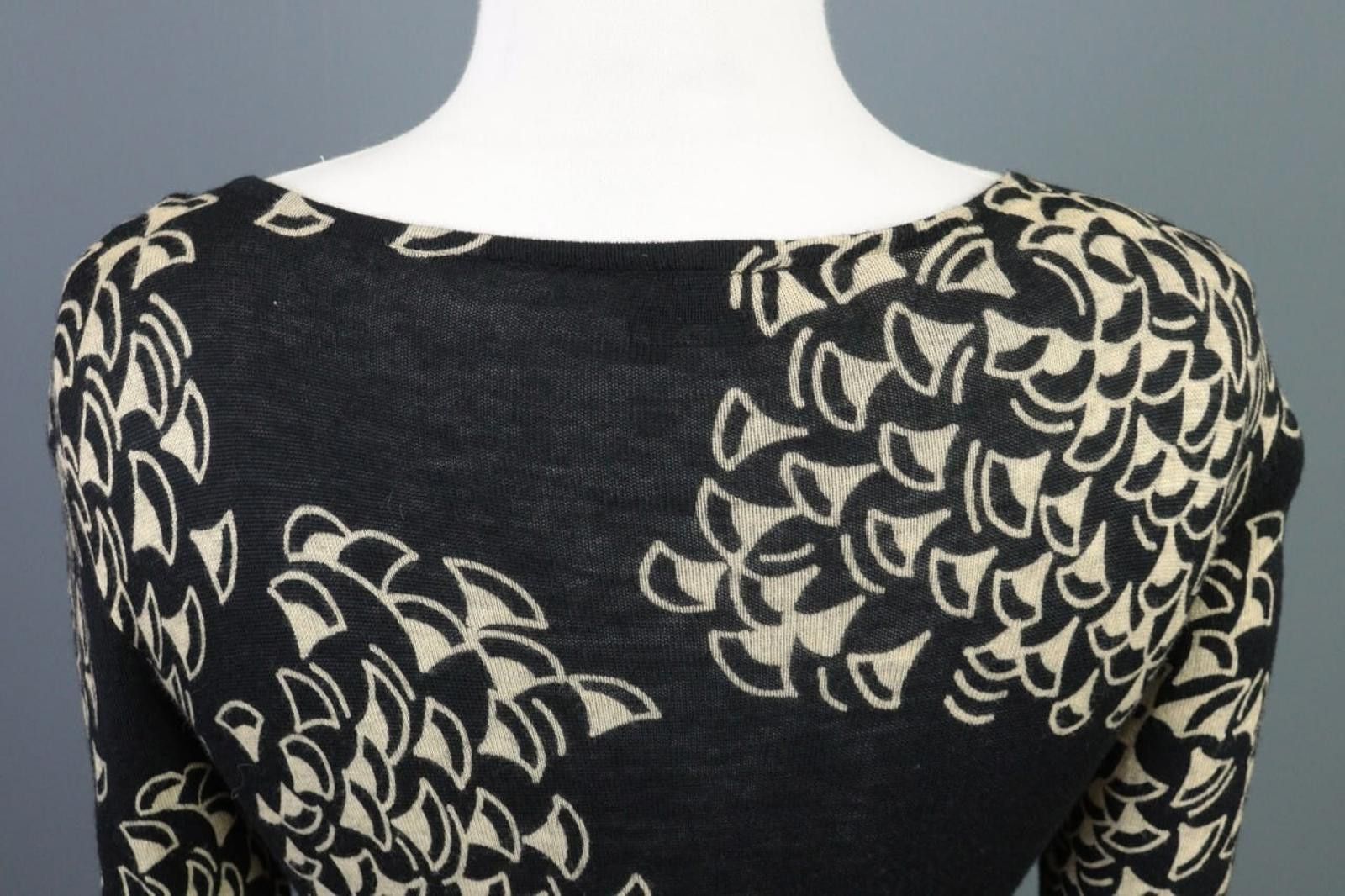 Marimekko Marimekko Black Printed Wool A-Line Shirt Dress Size XS Size XS / US 0-2 / IT 36-38 - 10 Thumbnail