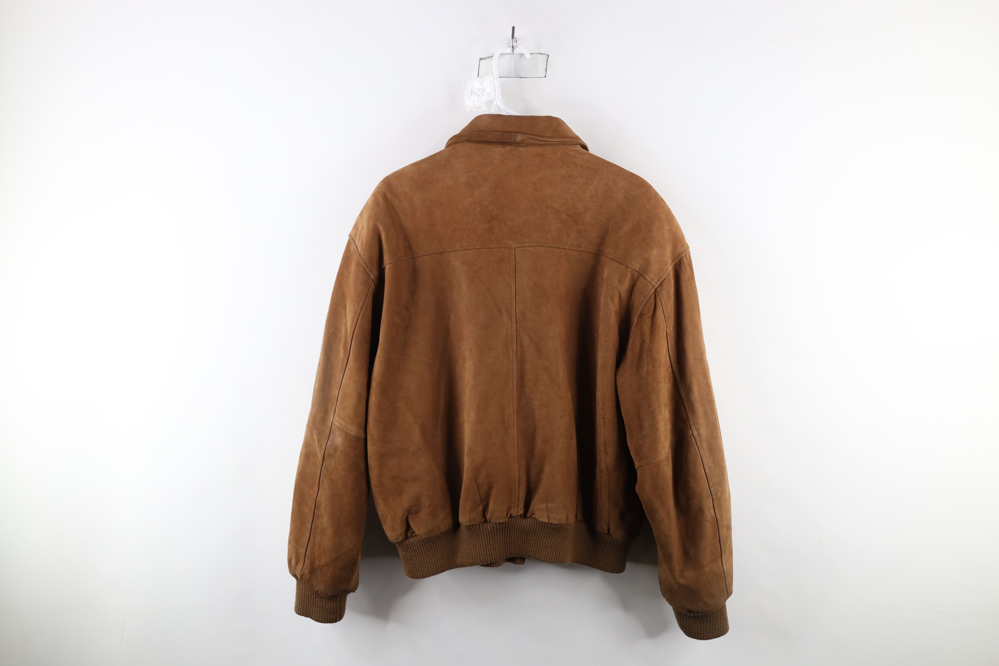 Vintage Vintage 90s Streetwear Suede Leather Flight Bomber Jacket Size US L / EU 52-54 / 3 - 18 Thumbnail