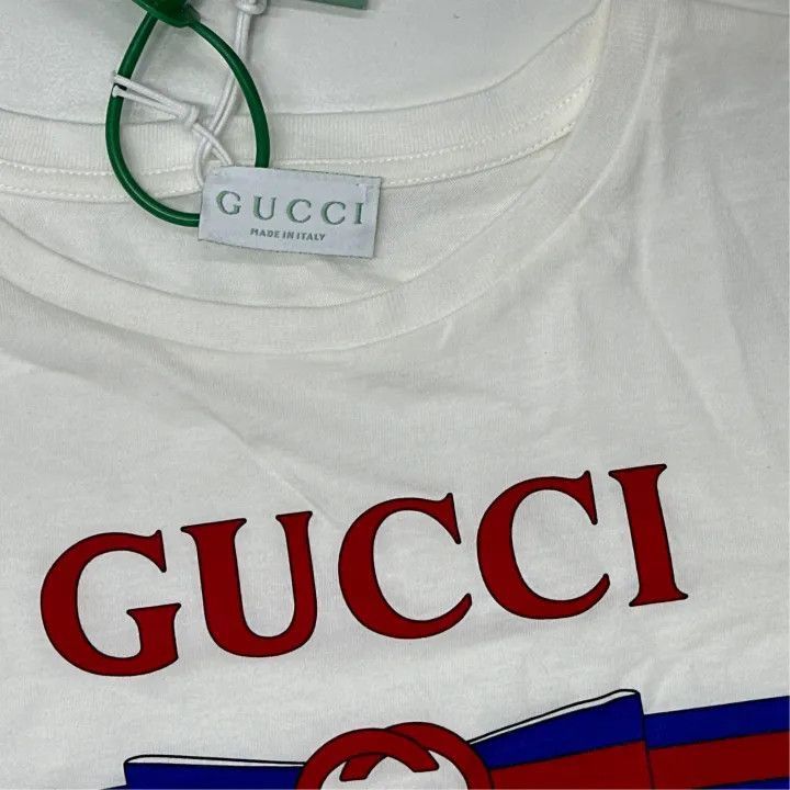 Gucci Gucci Gucci Kids Logo Print T-Shirt in White -2506 Size US M / EU 48-50 / 2 - 2 Thumbnail
