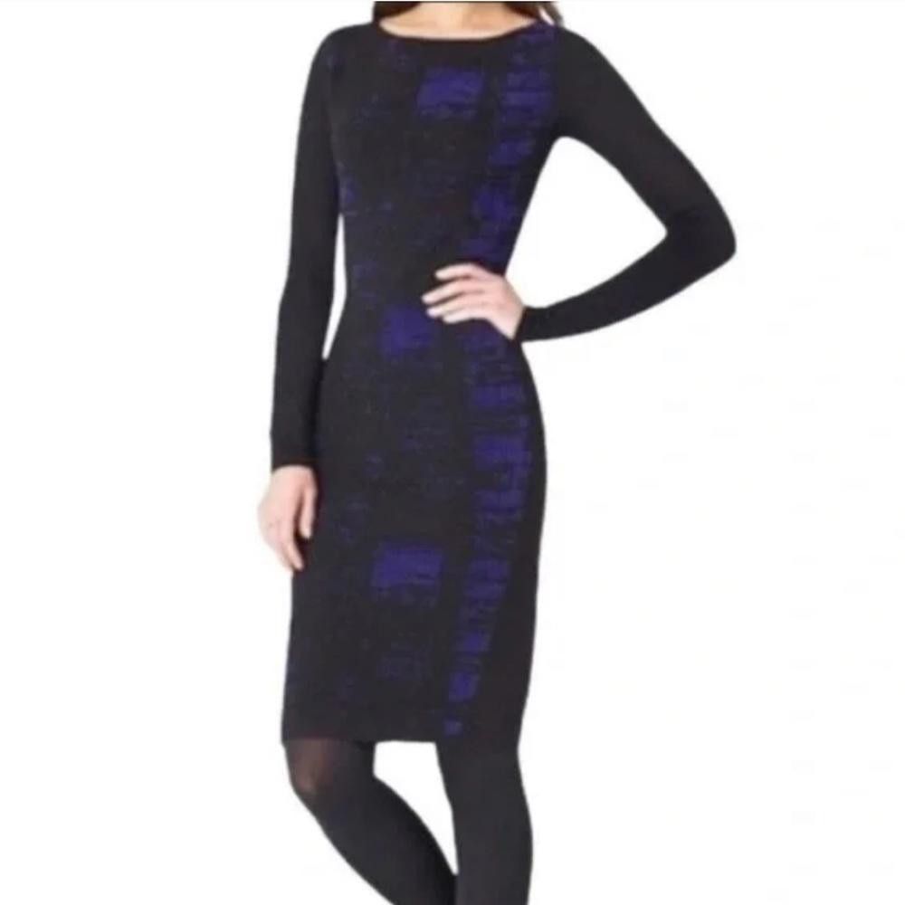 Elie Tahari Elie Tahari l Long Sleeve Night Combo Sweater Dress Size XL Size XL / US 12-14 / IT 48-50 - 1 Thumbnail
