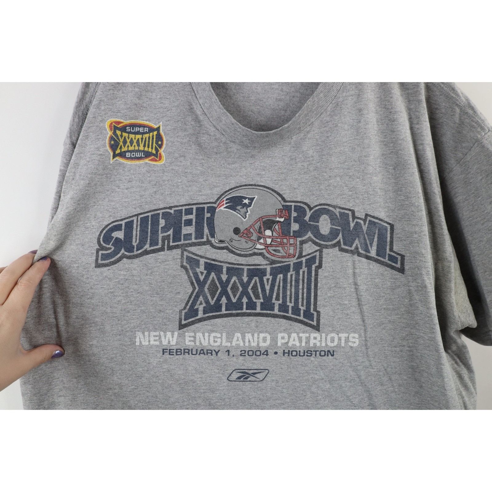 Reebok Vintage Reebok 2004 Super Bowl New England Patriots T-Shirt Size US XL / EU 56 / 4 - 4 Thumbnail
