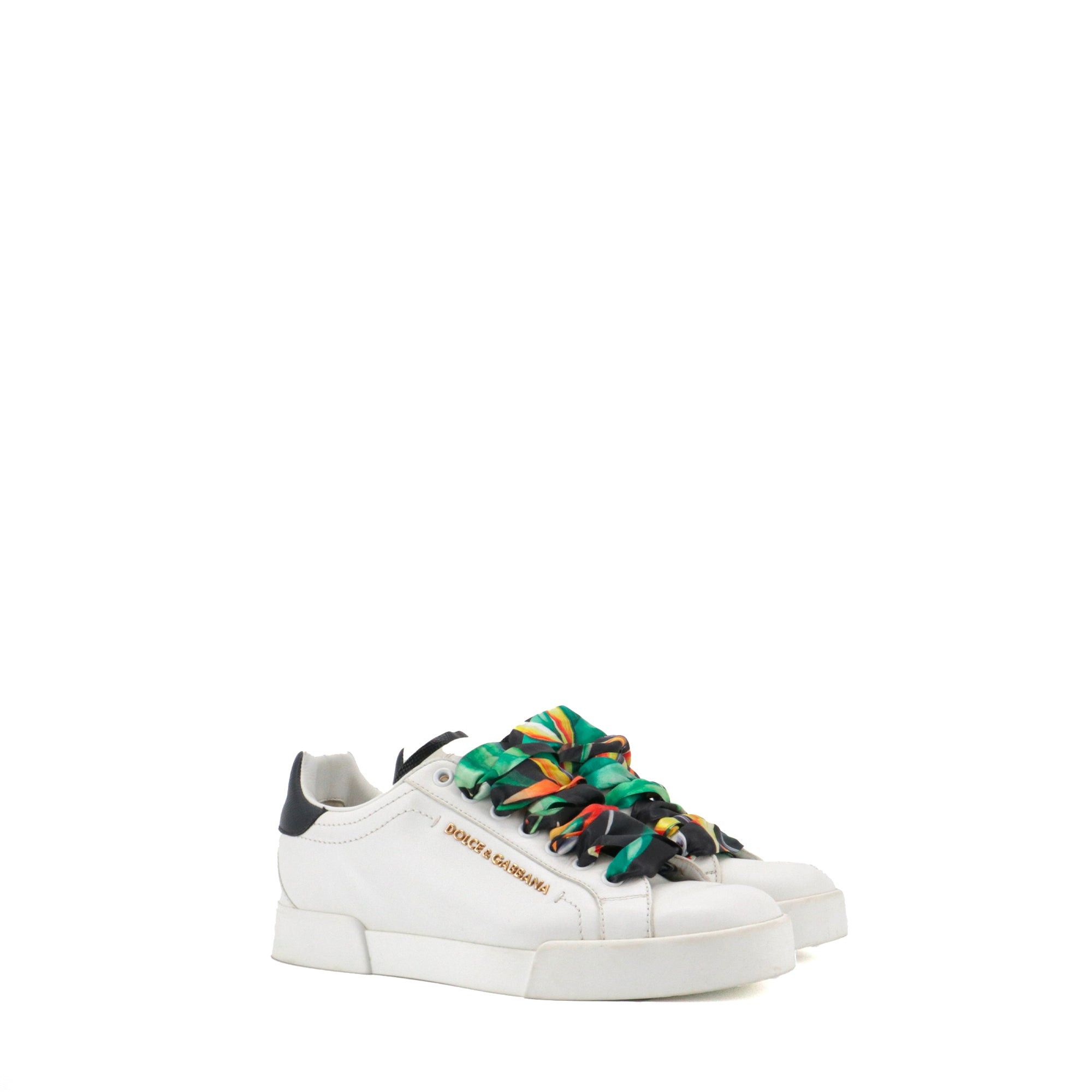 Dolce & Gabbana DOLCE & GABBANA - Dolce & Gabbana Portofino sneakers in white leather (T38) Size US 7 / IT 37 - 1 Thumbnail