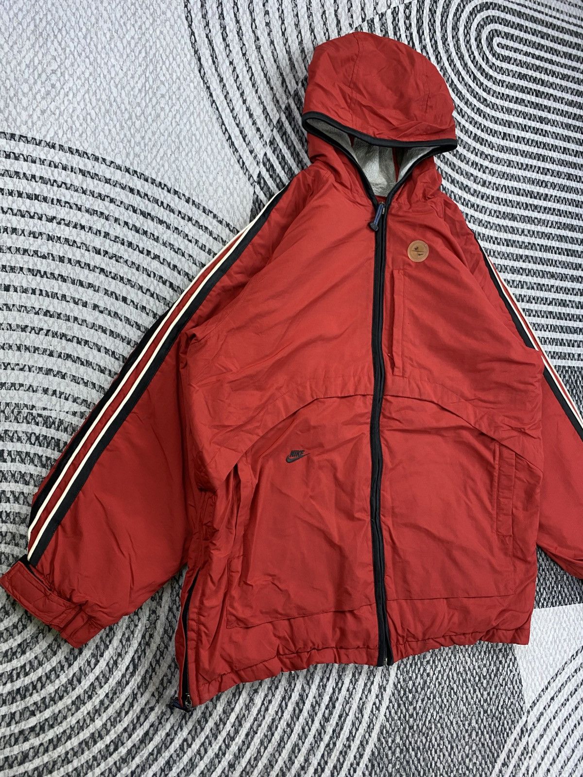 Nike Vintage Nike Spellout 3 Striped Zipper Jacket Size US XL / EU 56 / 4 - 3 Thumbnail