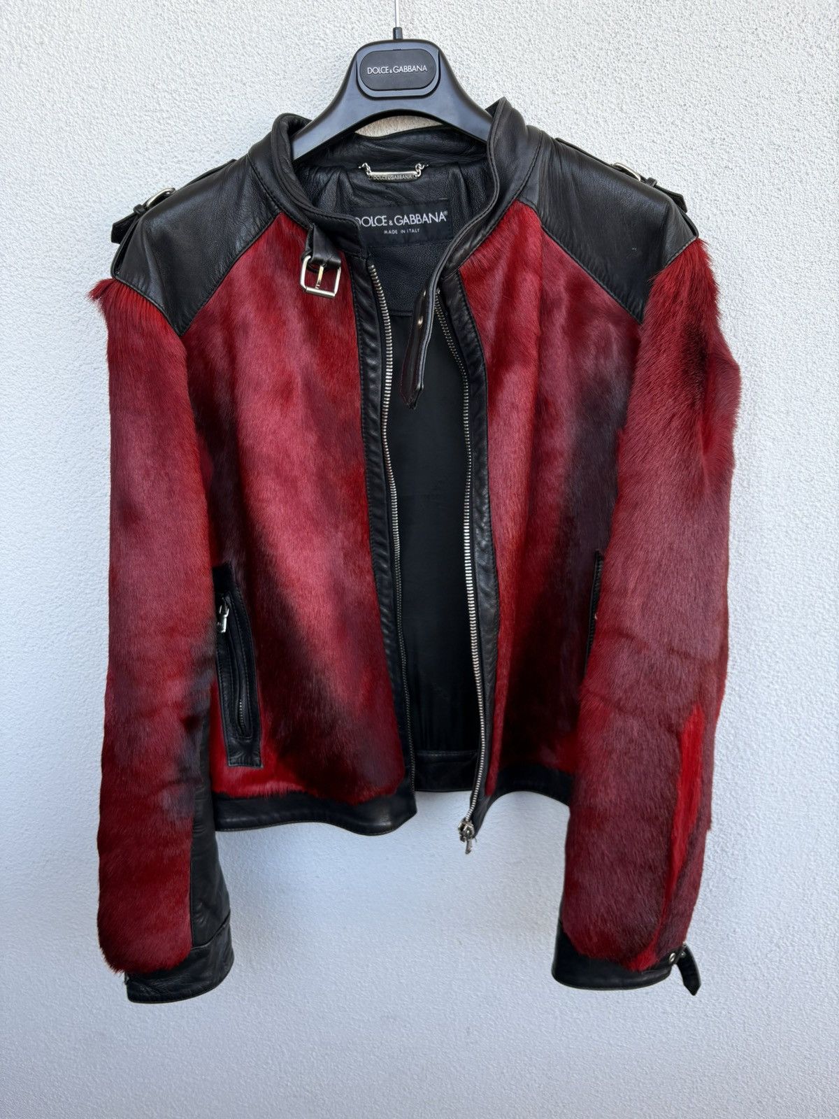 Dolce & Gabbana Dolce&gabbana fw 2001 runway fur and leather biker jacket Size US XL / EU 56 / 4 - 5 Thumbnail