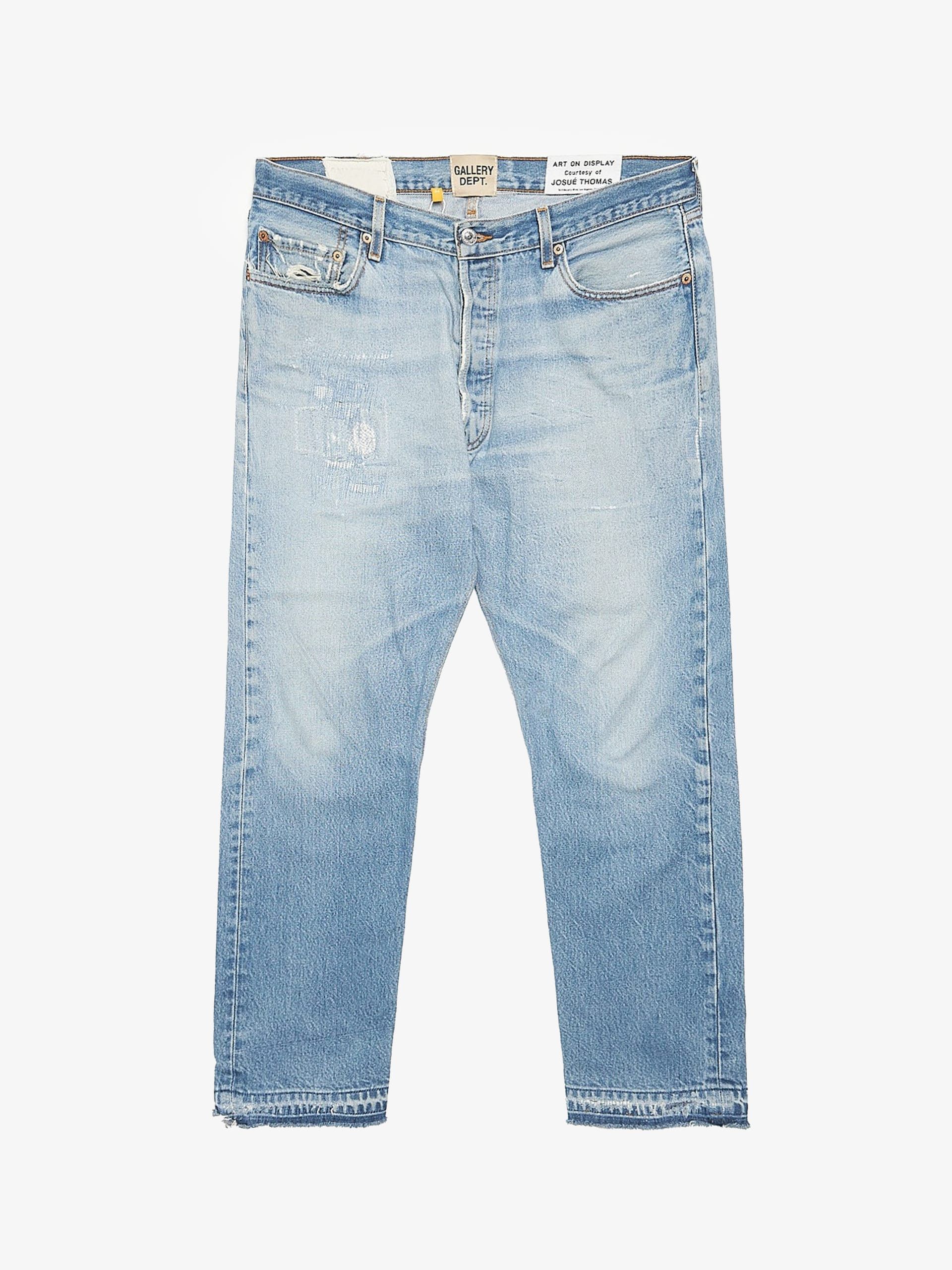Gallery Dept. Blue Denim Distressed Cotton Jeans Size US 34 / EU 50 - 1 Thumbnail