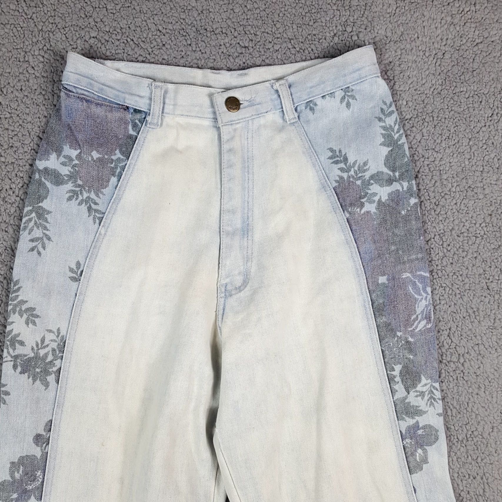 Vintage VINTAGE Mass Confusion Womens Jeans Size 9 High Waist Denim Floral 90s Retro Y2K Casual Blue Size 30" / US 8 / IT 44 - 2 Thumbnail